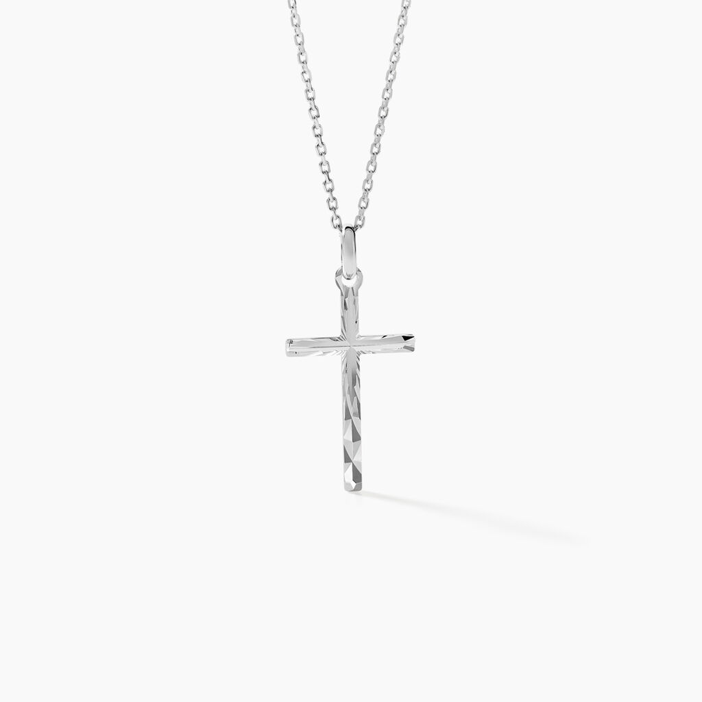 Pendentif Desilia Cisel&eacute;e Argent Blanc - Pendentifs Communion Famille | Histoire d&rsquo;Or