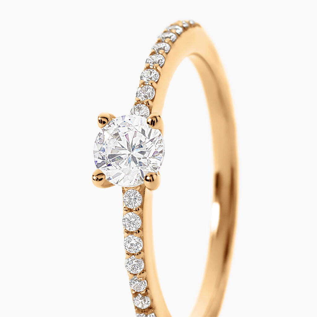 Bague Mireilla Plaqu&eacute; or Jaune Oxyde De Zirconium - Bagues solitaires Femme | Histoire d&rsquo;Or