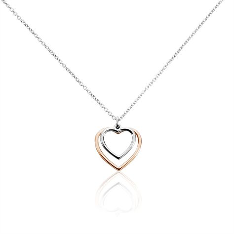 Collier Argent Bicolore Fethi - Colliers Coeur Femme | Histoire d’Or