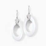 Boucles D'oreilles Pendantes Peer Argent Blanc Oxyde De Zirconium - Boucles d'oreilles fantaisie Femme | Histoire d&rsquo;Or