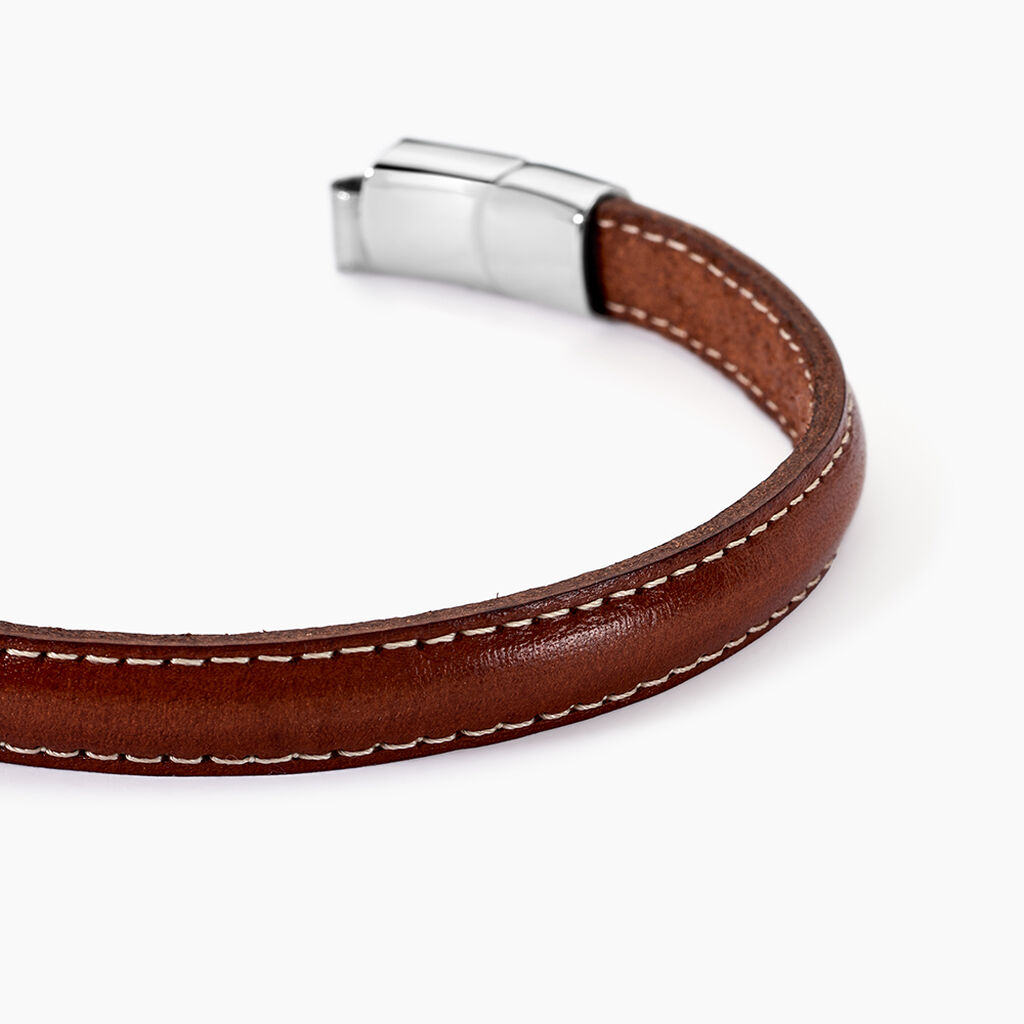 Bracelet Jourdan Rupert Cuir Marron - Bracelets Cuir Homme | Histoire d&rsquo;Or