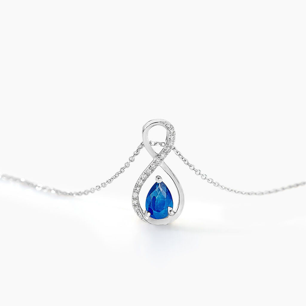 Collier Odessa Or Blanc Saphir Diamant - Colliers Femme | Histoire d’Or