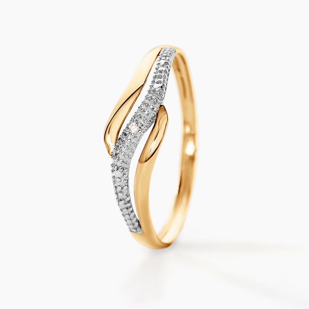 Bague Smeralda Or Bicolore Diamant - Bagues avec pierre Femme | Histoire d’Or