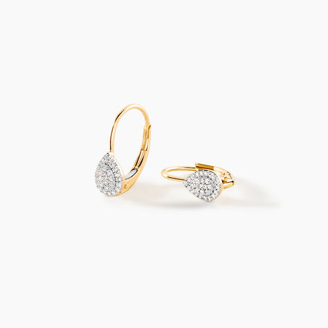 Boucles D'oreilles Pendantes Ursanne Or Jaune Diamants - Boucles d'oreilles pierres pr&eacute;cieuses Femme | Histoire d&rsquo;Or