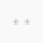 Boucles D'oreilles Puces Elais Etoile Or Blanc Oxyde De Zirconium - Clous d'oreilles Famille | Histoire d&rsquo;Or