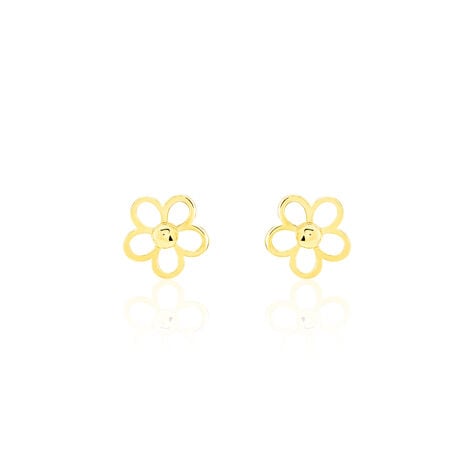 Boucles D'oreilles Puces Philine Fleur Or Jaune - Clous d'oreilles Famille | Histoire d’Or