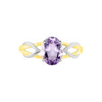 Bague Or Bicolore Bonnie Am&eacute;thyste - Bagues solitaires Femme | Histoire d&rsquo;Or