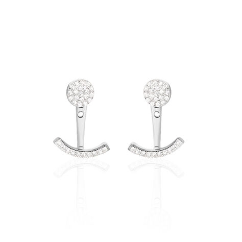 Bijoux D'oreilles Phybie Argent Blanc Oxyde De Zirconium - Boucles d'oreilles fantaisie Femme | Histoire d’Or