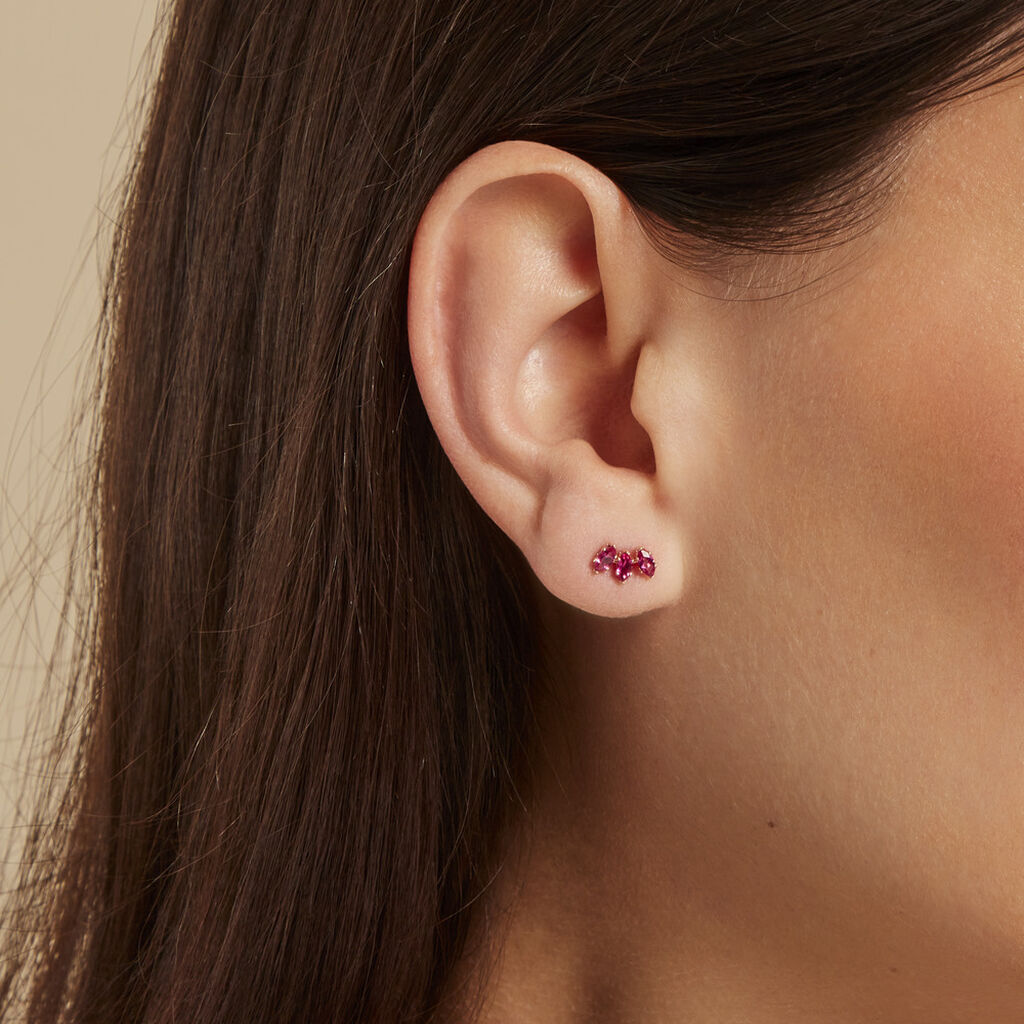 Boucles D'oreilles Puces Euclid Or Jaune Oxyde De Zirconium - Clous d'oreilles Femme | Histoire d’Or