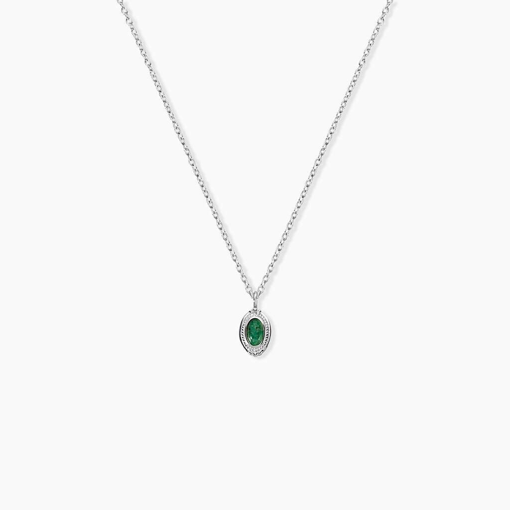 Collier Evasion Argent Blanc Aventurine - Colliers fantaisie Femme | Histoire d&rsquo;Or