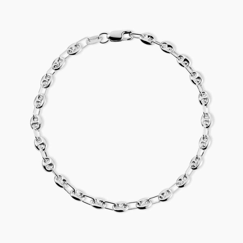 Bracelet Dami Maille Grain De Cafe Or Blanc - Bracelets cha&icirc;ne Femme | Histoire d&rsquo;Or