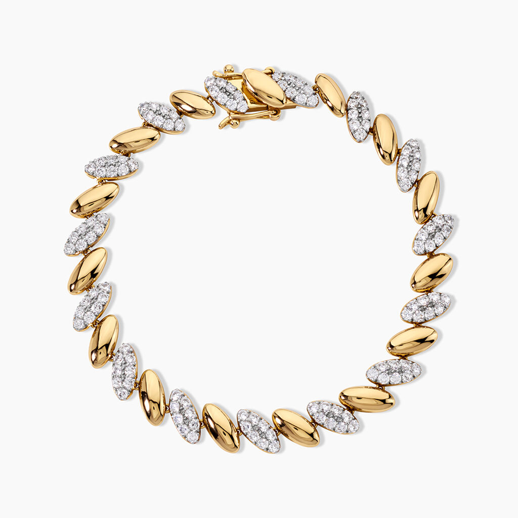 Bracelet Sunset Riviera Argent Dor&eacute; A L'Or 750/1000 Oxyde De Zirconium - Bracelets Femme | Histoire d&rsquo;Or