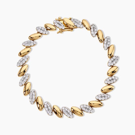 Bracelet Sunset Riviera Argent Dor&eacute; A L'Or 750/1000 Oxyde De Zirconium - Bracelets Femme | Histoire d&rsquo;Or