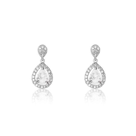 Boucles D'oreilles Pendantes Argent Blanc Zelie Oxyde De Zirconium - Boucles d'oreilles pendantes Femme | Histoire d’Or