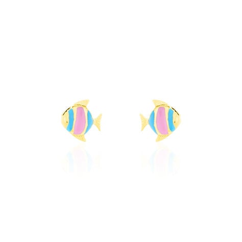 Boucles D'oreilles Puces Poisson Or Jaune - Clous d'oreilles Enfant | Histoire d’Or