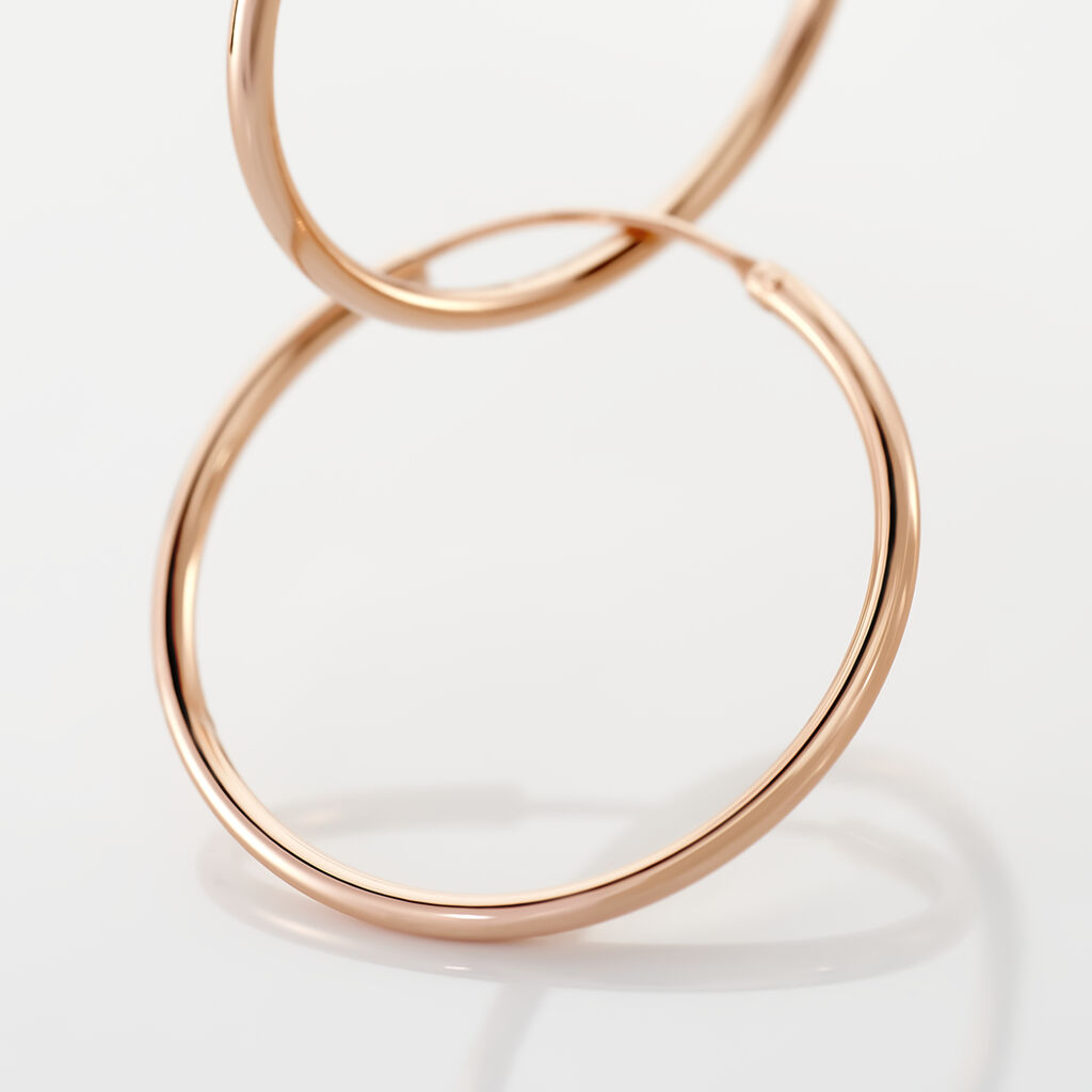 Créoles Argent Rose Olympia - Boucles d'oreilles créoles Femme | Histoire d’Or