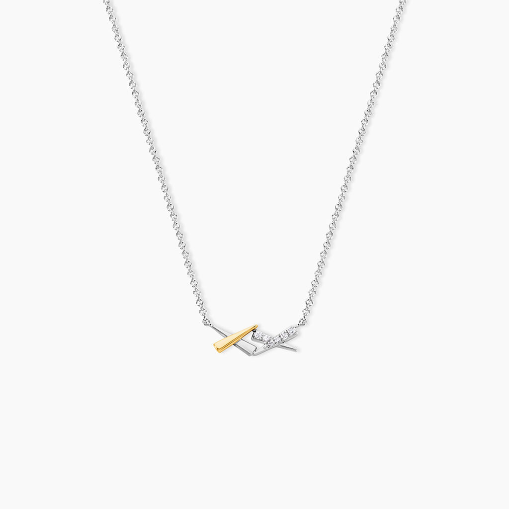 Collier Or Jaune Argent Blanc Oxyde De Zirconium - Colliers Femme | Histoire d&rsquo;Or