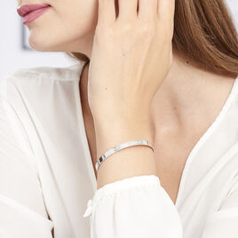 Bracelet Jonc Gravita Argent Blanc - Bracelets fantaisie Femme | Histoire d’Or