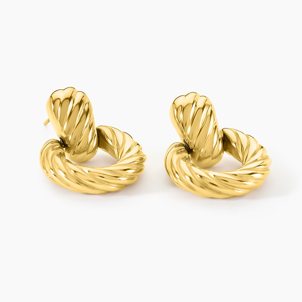 Boucles D'Oreilles Pendantes Doria Acier Jaune - Boucles d'oreilles fantaisie Femme | Histoire d&rsquo;Or