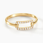 Bague Graphic Lines Or Jaune Oxyde De Zirconium - Bagues avec pierre Femme | Histoire d&rsquo;Or