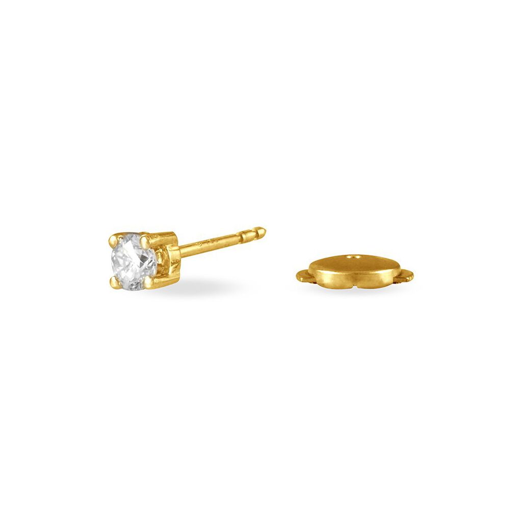 Boucles D'oreilles Puces Victoria Or Jaune Diamant - Clous d'oreilles Femme | Histoire d&rsquo;Or