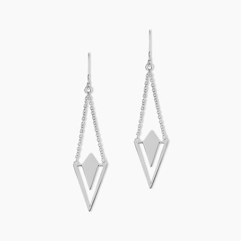 Boucles D'oreilles Pendantes Tylee Argent Blanc - Boucles d'oreilles fantaisie Femme | Histoire d&rsquo;Or
