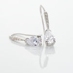 Boucles D'oreilles Pendantes Adib Or Blanc Oxyde De Zirconium - Boucles d'oreilles pendantes Femme | Histoire d&rsquo;Or