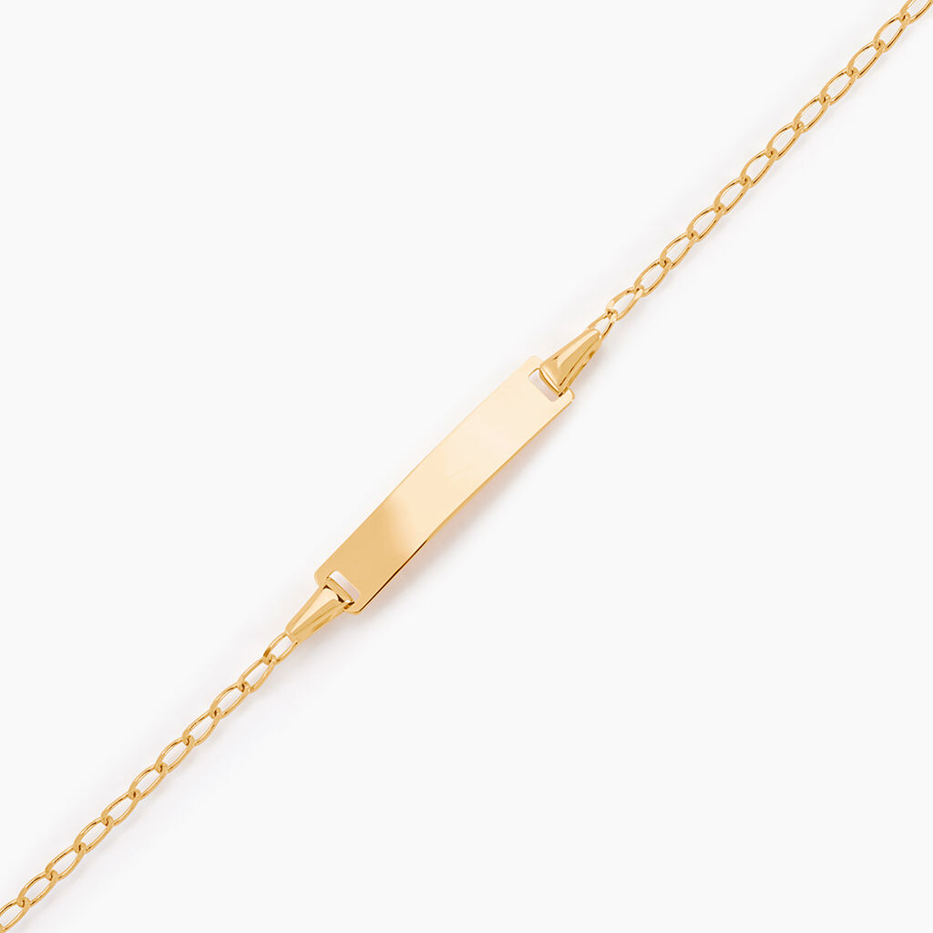 Bracelet Identit&eacute; Estella Maille Cheval Or Jaune - Bracelets Communion Enfant | Histoire d&rsquo;Or