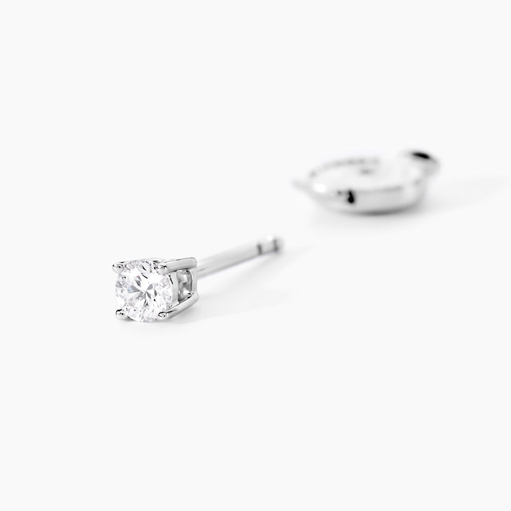 Boucles D'oreilles Puces Or Blanc Aphrodite Diamants - Clous d'oreilles Femme | Histoire d’Or