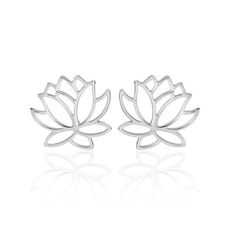 Boucles D'oreilles Puces Rosita Argent Blanc - Boucles d'oreilles fantaisie Femme | Histoire d’Or