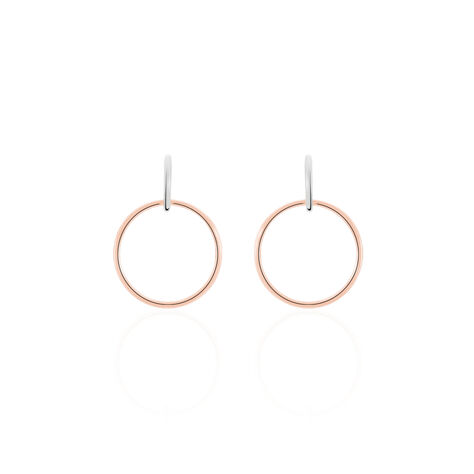 Boucles D'oreilles Pendantes Maneiza Argent Bicolore - Boucles d'oreilles fantaisie Femme | Histoire d’Or