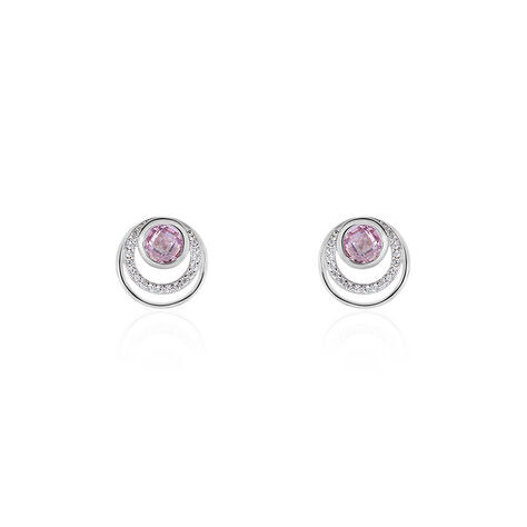Boucles D'oreilles Puces Melvyn Argent Blanc Oxyde De Zirconium - Boucles d'oreilles fantaisie Femme | Histoire d’Or
