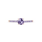 Bague Manon Or Rose Amethyste - Bagues solitaires Femme | Histoire d&rsquo;Or