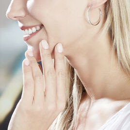 Créoles Catalina Rondes Argent Blanc Oxyde De Zirconium - Boucles d'oreilles créoles Femme | Histoire d’Or