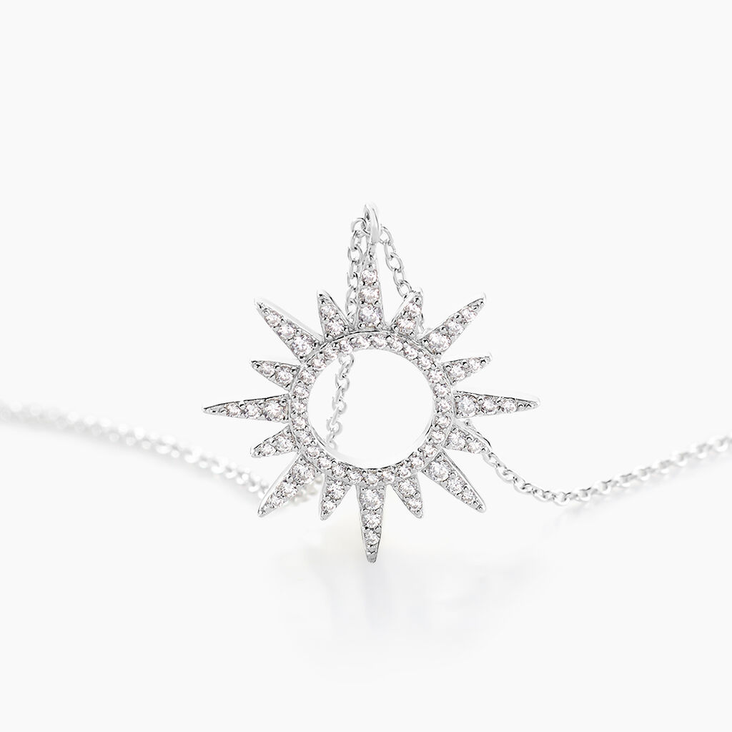 Collier Anaiz Argent Blanc Oxyde De Zirconium - Colliers fantaisie Femme | Histoire d&rsquo;Or