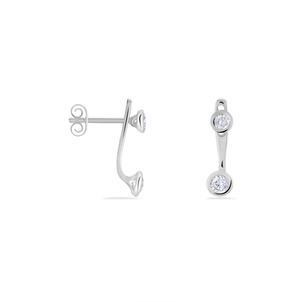 Bijoux D'oreilles Abha Argent Blanc Oxyde De Zirconium - Boucles d'oreilles fantaisie Femme | Histoire d’Or