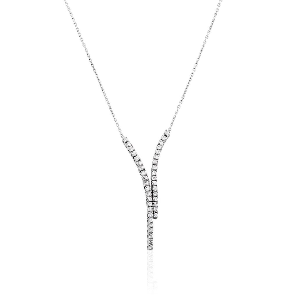 Collier Moscovado Or Blanc Diamant Synthétique - Colliers Femme | Histoire d’Or