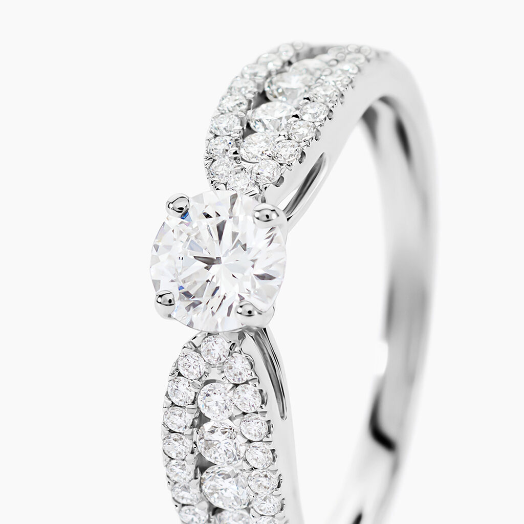 Bague Solitaire Stockholm Or Blanc Diamant Synthetique - Bagues solitaires Femme | Histoire d&rsquo;Or