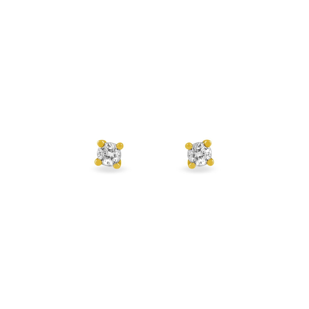 Boucles D'oreilles Puces Clavie Or Jaune Diamant - Clous d'oreilles Femme | Histoire d&rsquo;Or