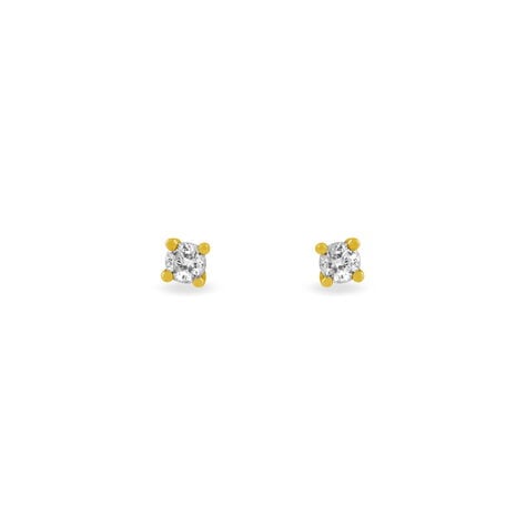 Boucles D'oreilles Puces Clavie Or Jaune Diamant - Clous d'oreilles Femme | Histoire d&rsquo;Or