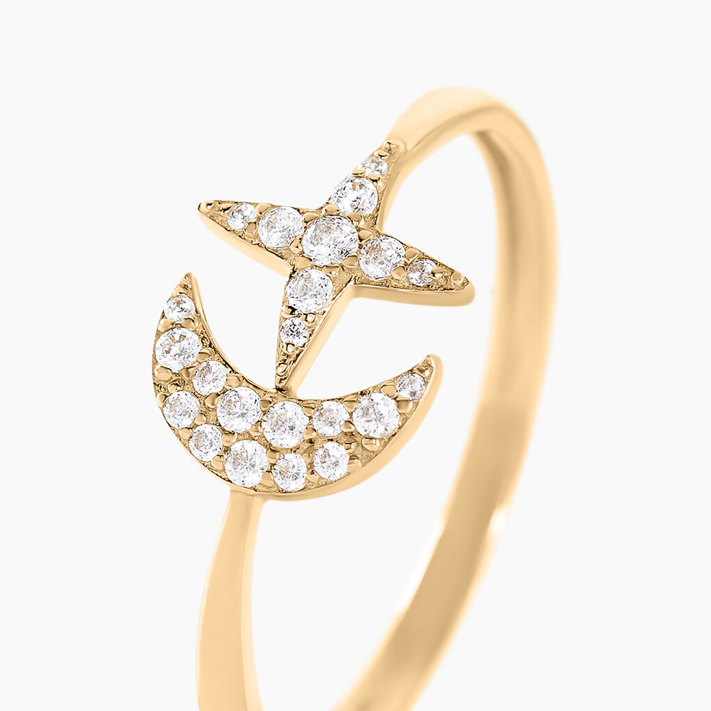 Bague Stellar Or Jaune Oxyde De Zirconium - Bagues solitaires Femme | Histoire d&rsquo;Or