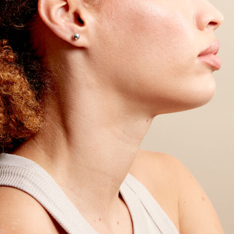 Boucles D'oreilles Puces Virgie Argent Blanc - Boucles d'oreilles fantaisie Femme | Histoire d’Or