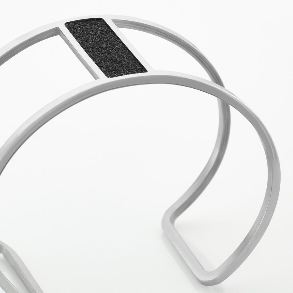 Bracelet Manchette Acier Blanc Maria - Bracelets manchettes Femme | Histoire d&rsquo;Or