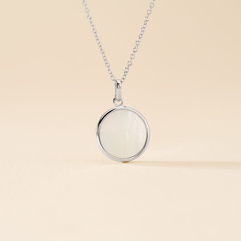 Collier Sa&uuml;l Argent Blanc Nacre - Colliers fantaisie Femme | Histoire d&rsquo;Or