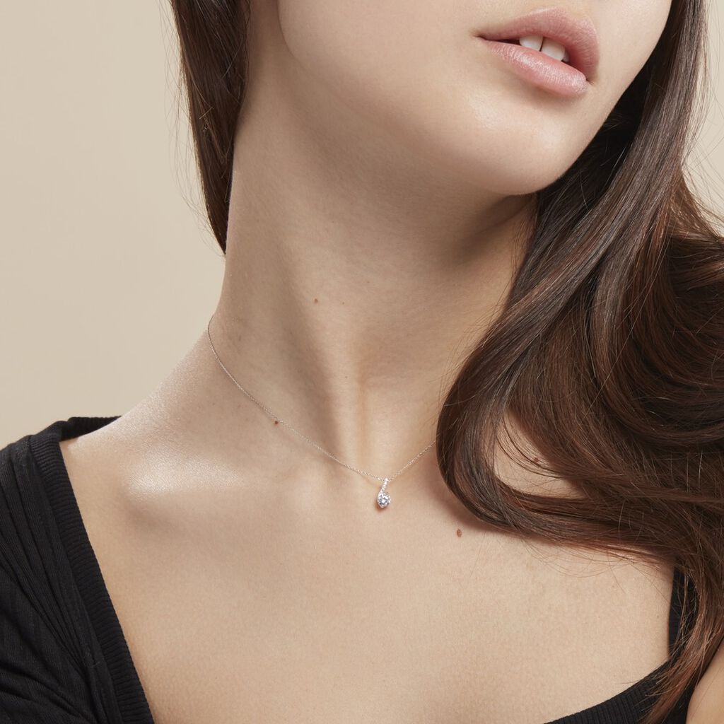 Collier Olly Or Blanc Oxyde De Zirconium - Colliers Femme | Histoire d’Or