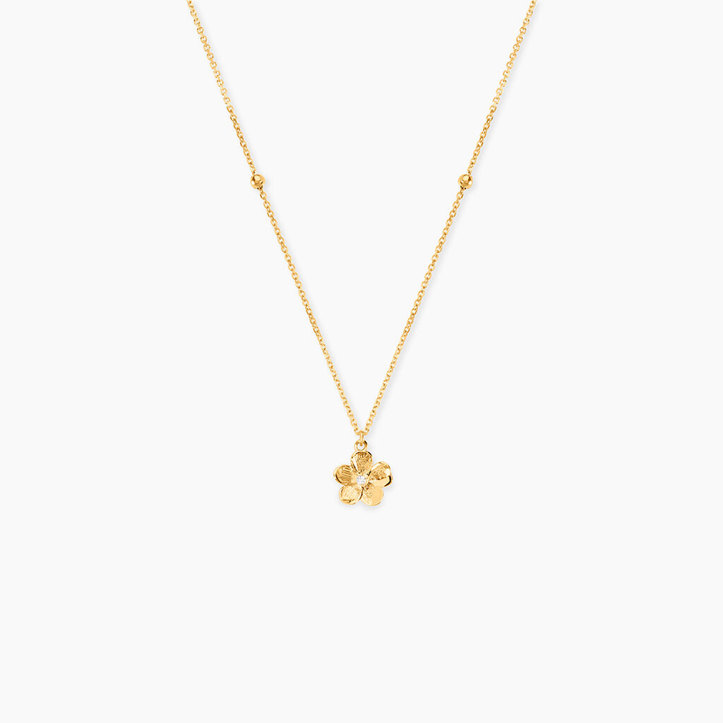Collier Sakura Love Or Jaune Oxyde De Zirconium - Colliers Femme | Histoire d&rsquo;Or