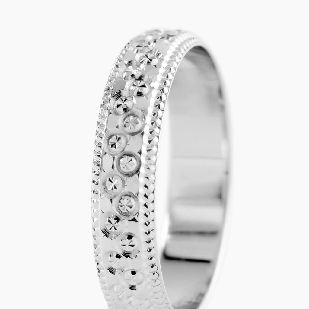 Alliance Fantaisie Diamantee Ruban Plat Or Blanc - Alliances Unisex | Histoire d&rsquo;Or