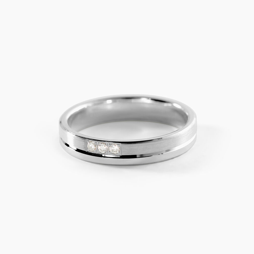 Alliance Velina Or Blanc Diamant - Alliances Unisex | Histoire d&rsquo;Or