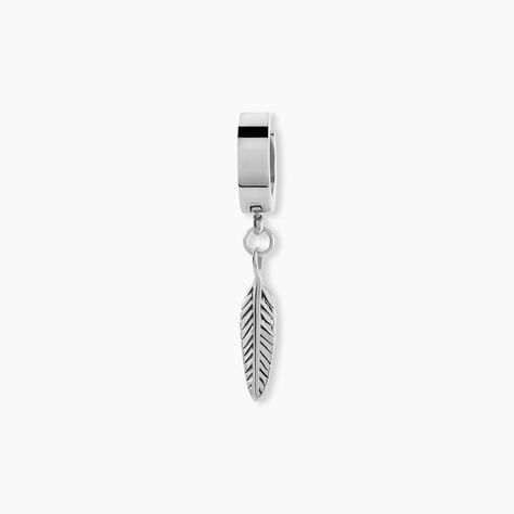 Créole Unitaire Acier Blanc Gvennig - Boucles d'oreilles créoles Homme | Histoire d’Or