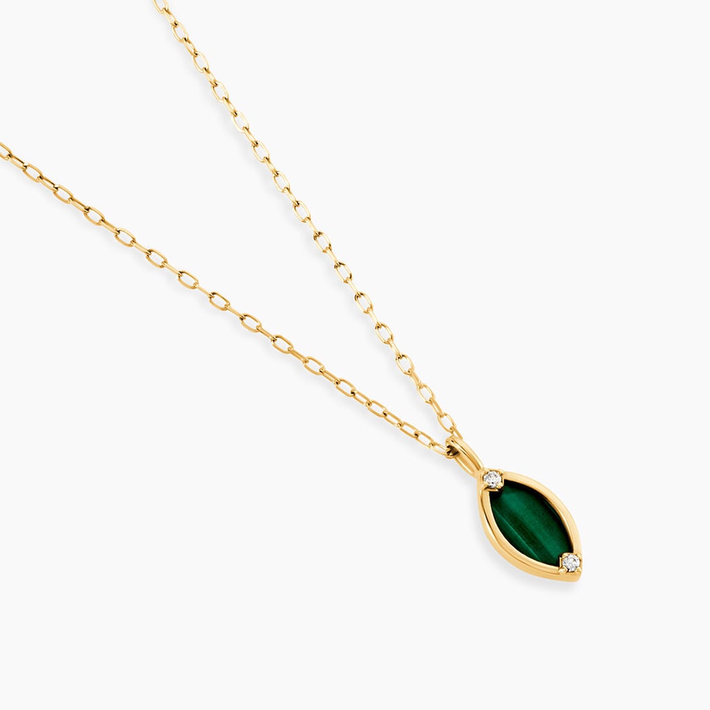 Collier Lucky Gems Or Jaune Malachite Oxyde De Zirconium - F&ecirc;te des m&egrave;res Femme | Histoire d&rsquo;Or